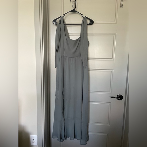 Show Me Your Mumu Claire Midi Dress Deep Sage Chiffon - Picture 6 of 9
